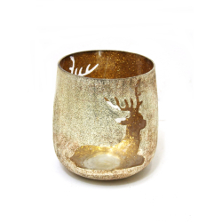 Lampion szklany Jeleń Złoty S